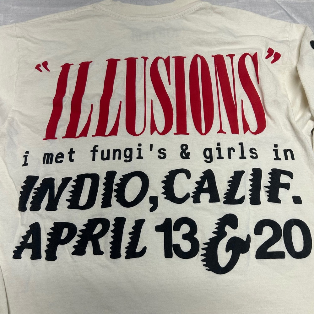 Kid Cudi CPFM Coachella 2019 Illusions Long Sleeve Shirt Cream Small 0124 - Picture 6 of 7